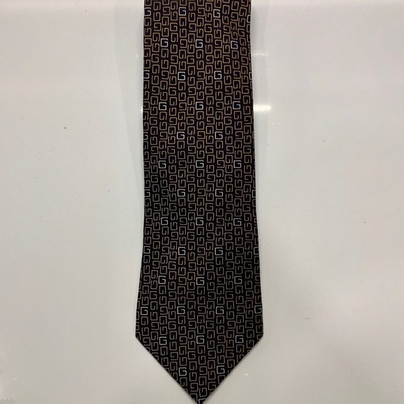 Gucci black and brown silk tie - Picture 1 of 2